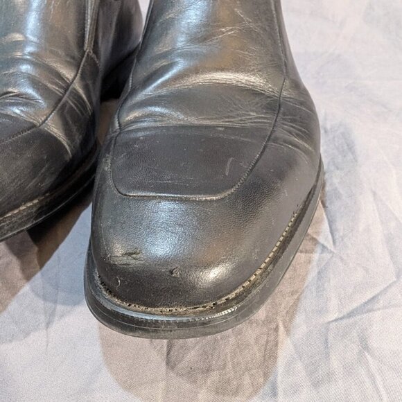 Magnanni Black Leather Slip On Loafers Men Size 12 - Picture 10 of 10